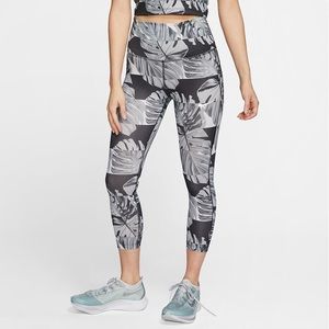 New Nike Fast Crop Running floral Tights